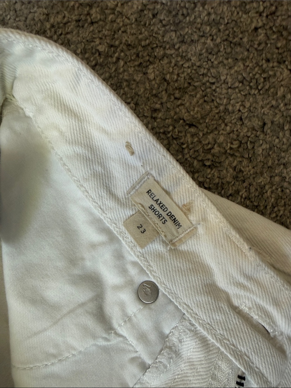 Madewell White High-Rise Frayed Hem Denim Shorts - Picture 3 of 4